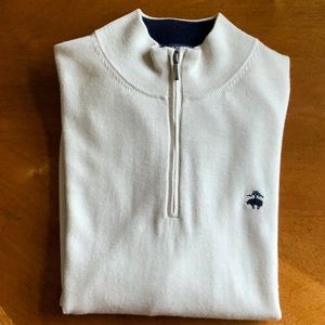 BROOKS BROTHERS Merino Wool 1/4 ZIP Sweater Sz L
